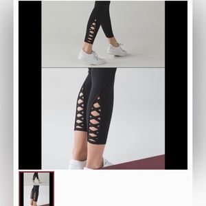 LULULEMON BLACK cross cross leggings‎ size 8